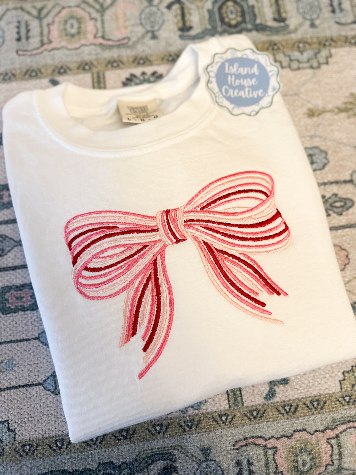 Adult Pink Bow Comfort Colors Shirt