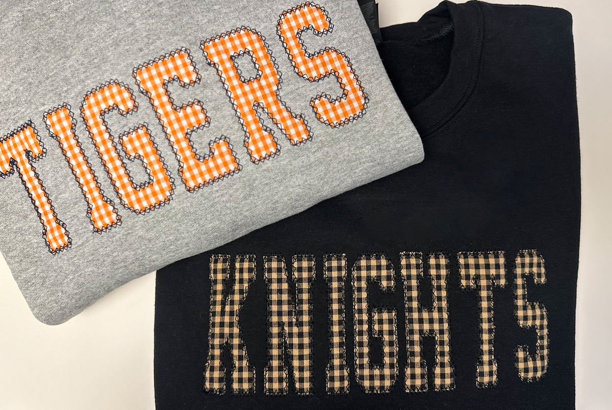 Adult Varsity Letter Applique Crewneck Sweatshirt