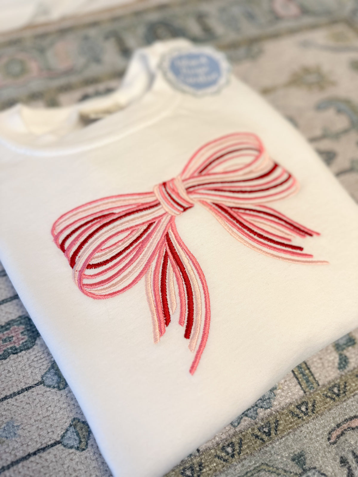 Adult Pink Bow Comfort Colors Shirt