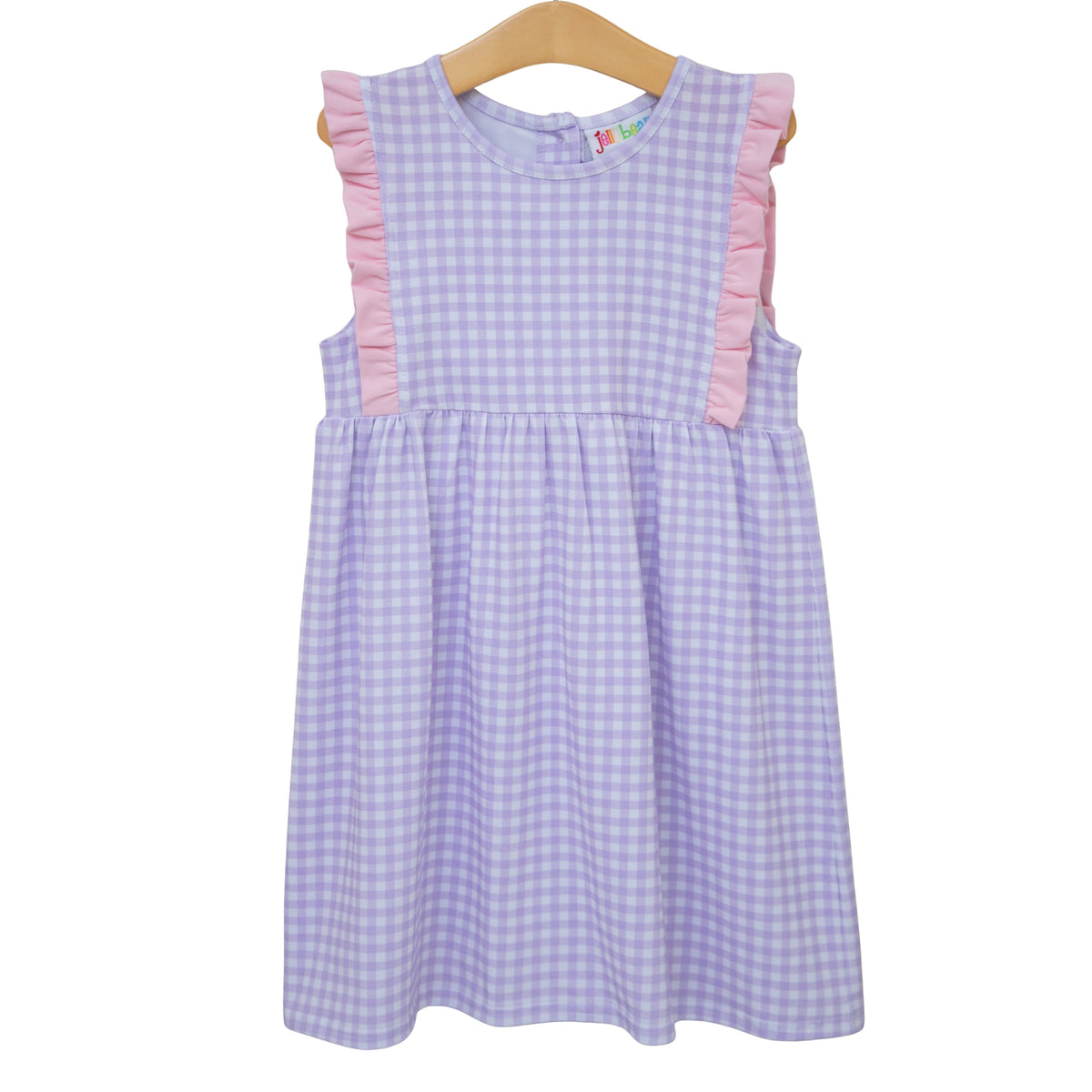 Evie Dress- Lavender Gingham with Light Pink