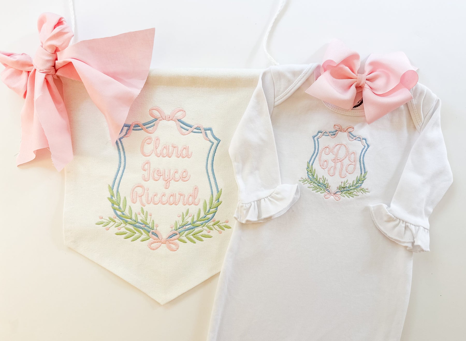 Newborn Baby Gown and Pendant Sign