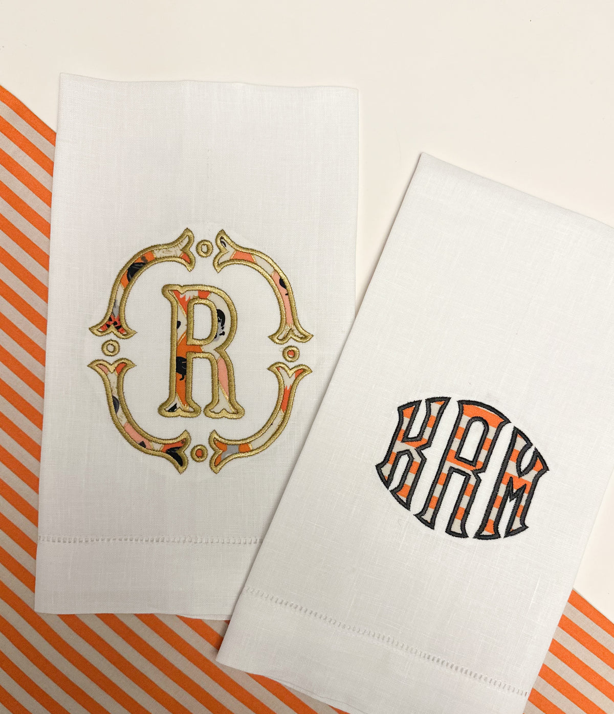 Halloween Applique Linen Tea Towel