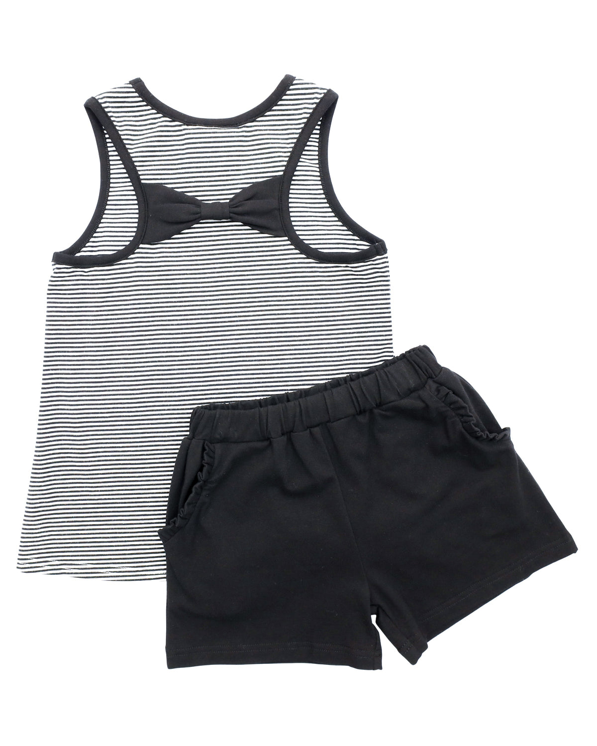We've Got Spirit Bow Back Short Set- Black Stripe