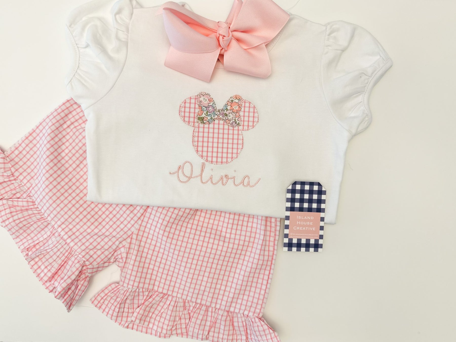 Girl's Minnie Applique Set