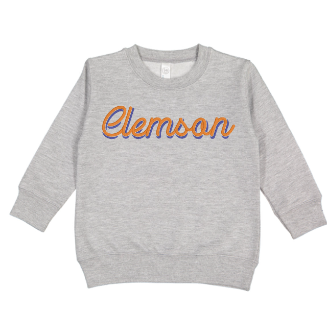 Clemson Script Toddler Sweatshirt- Unisex