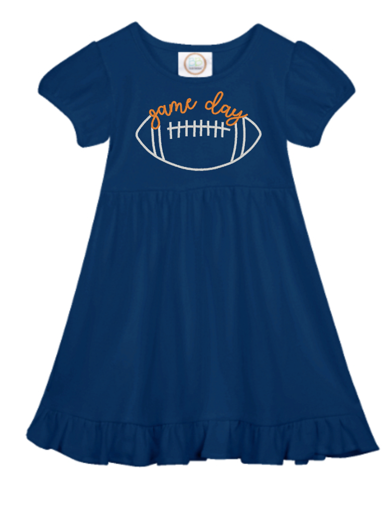 Navy and Orange Game Day Dress