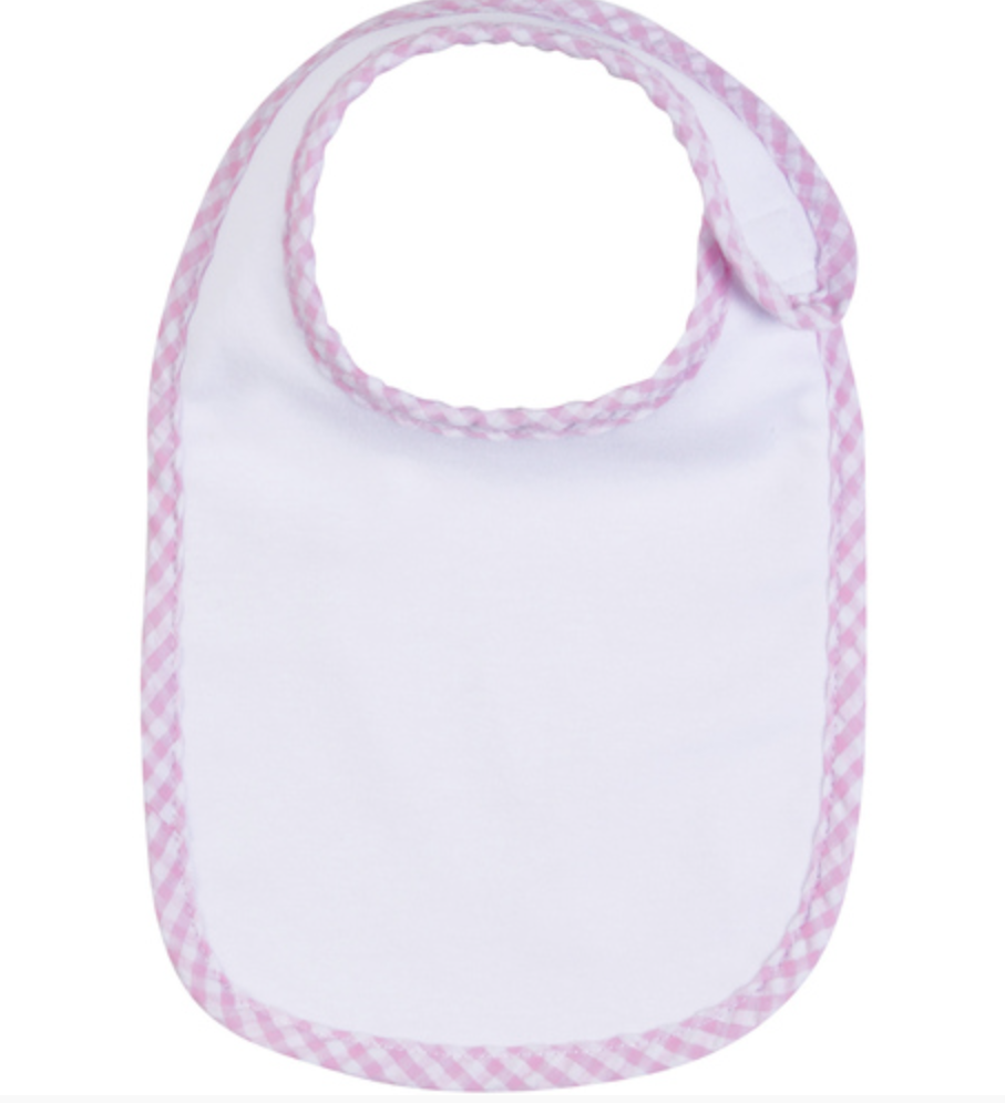 Gingham Trim Baby Bib