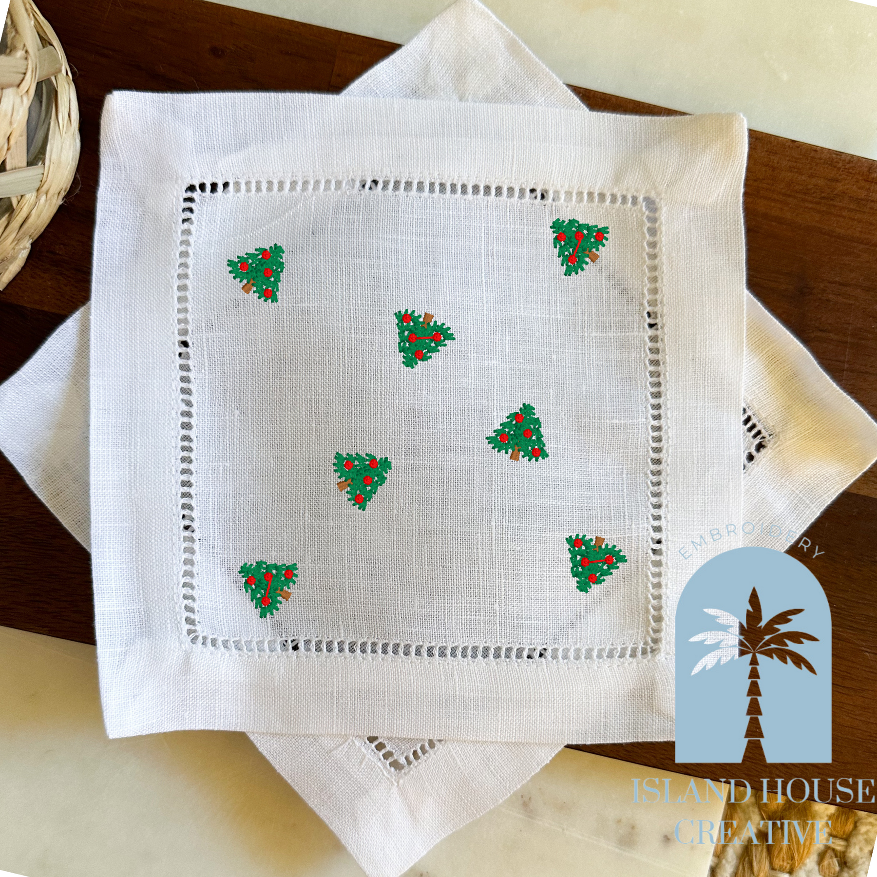 Mini Christmas Tree Cocktail Napkin