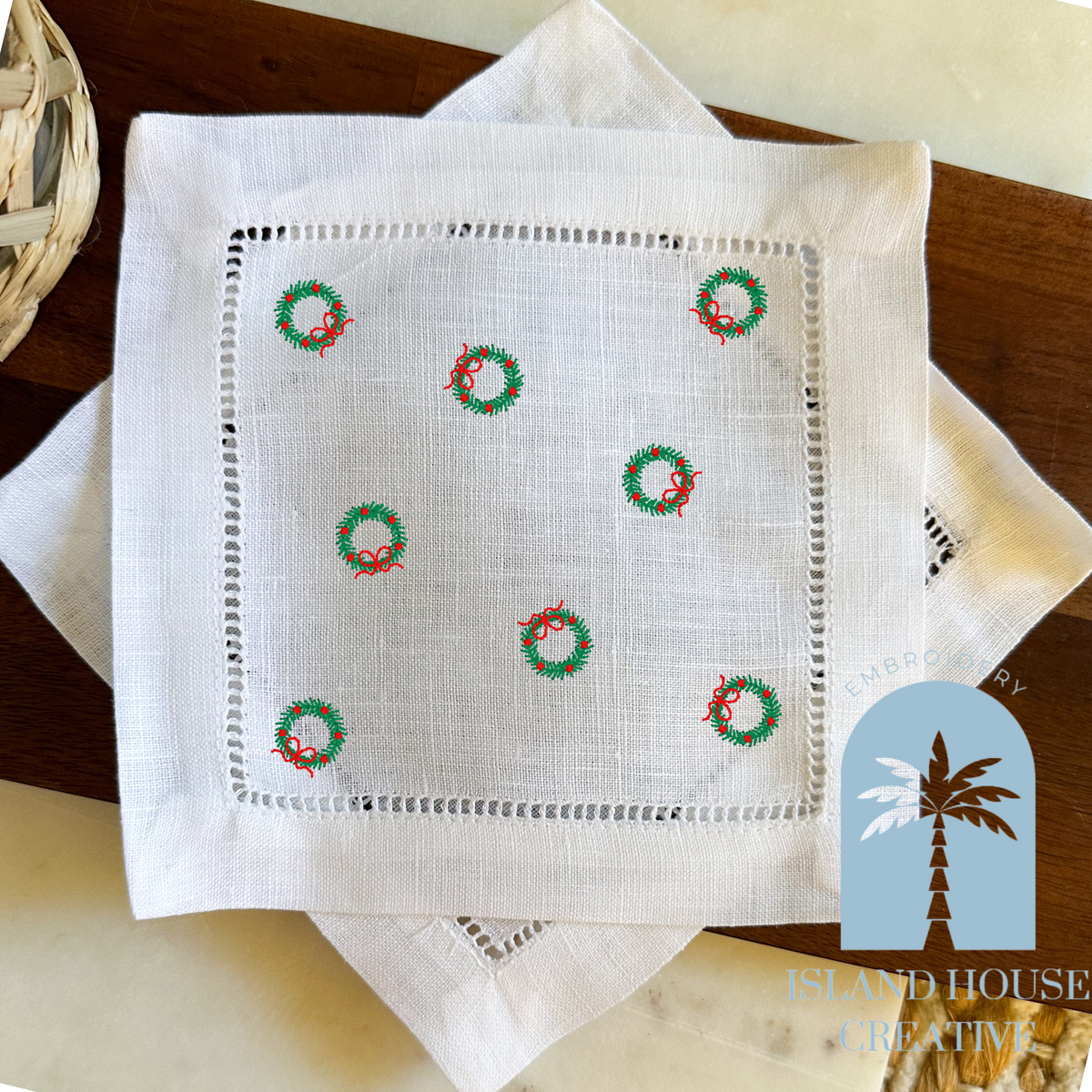 Mini Wreath Cocktail Napkins