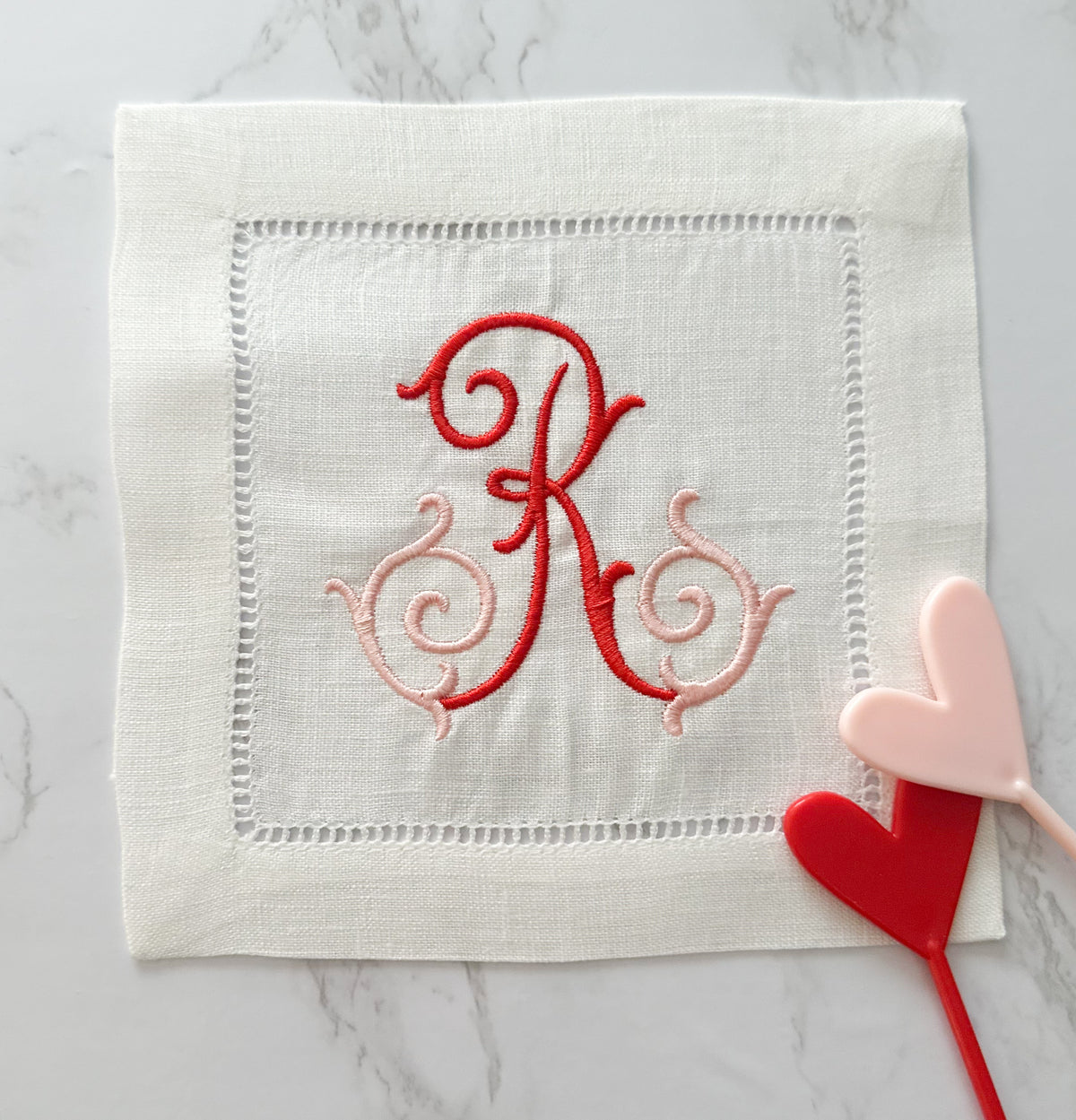 Single Inital Monogram Cocktail Napkin Set