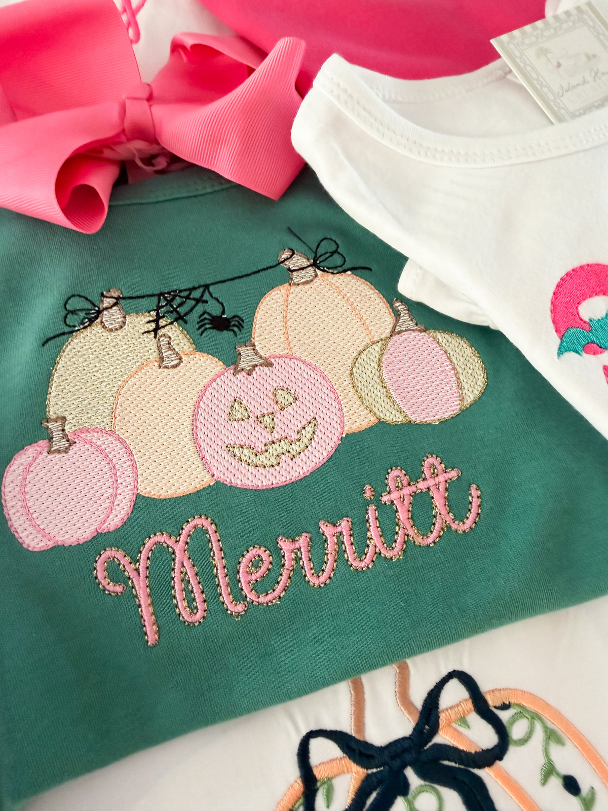 Girl's Metallic Pumpkin Patch