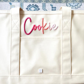 Foam Embroidery- Ombre Name Medium Tote