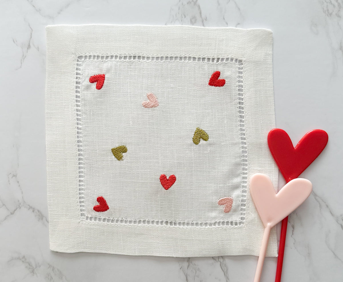 Mini Heart Scatter Cocktal Napkin Set