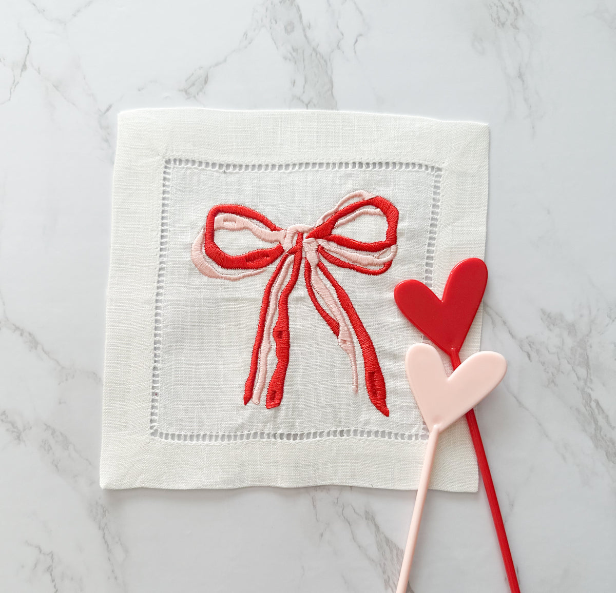 Two Tone Bow Cocktail Napkin Set