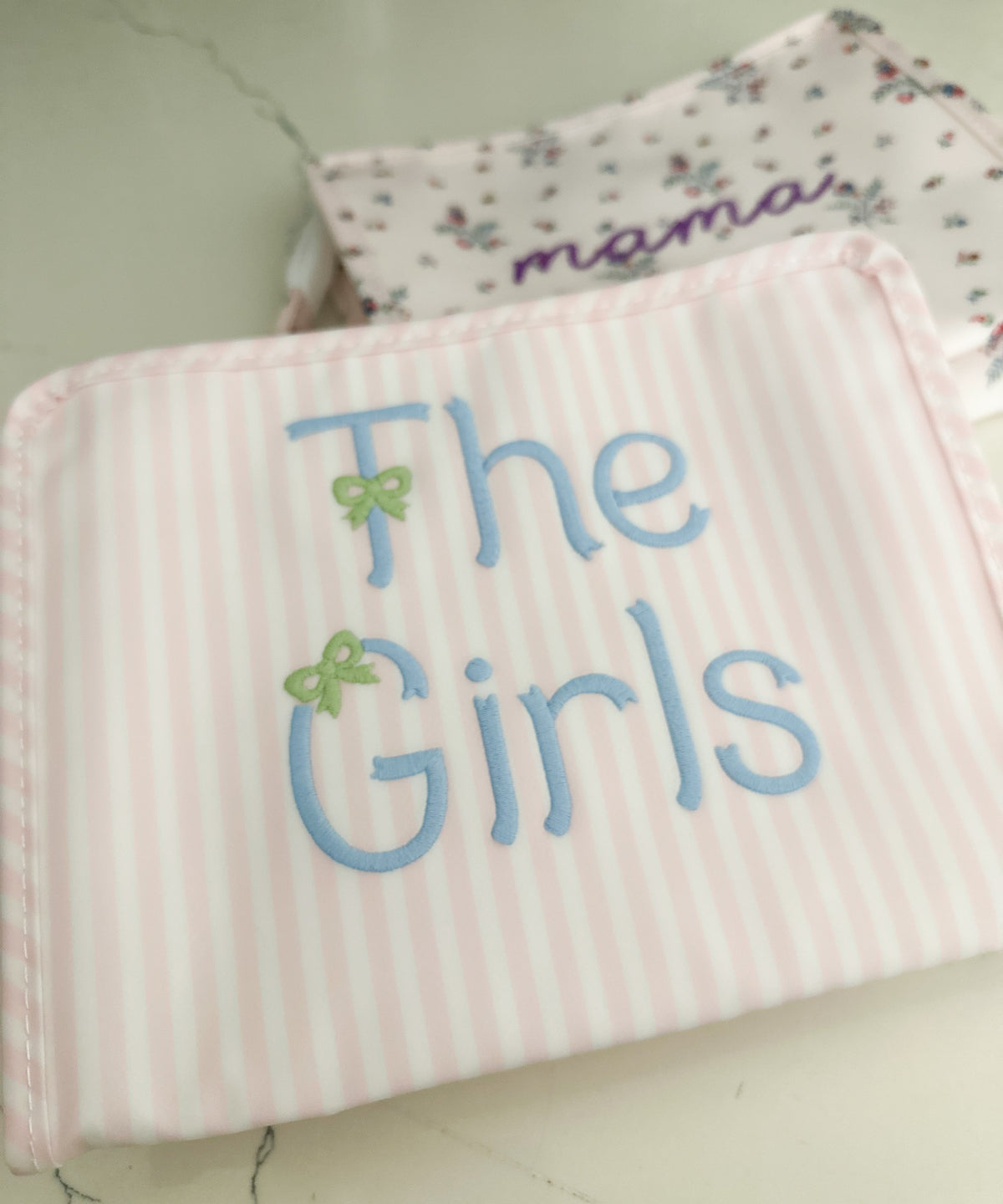 Pimlico Pink Stripe “The Girls” Embroidered Medium Roadie