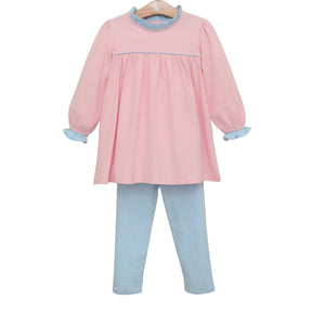 Annie Pant Set- Light Pink/ Light Blue