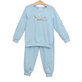 Around The Rink Jogger Set- Light Blue