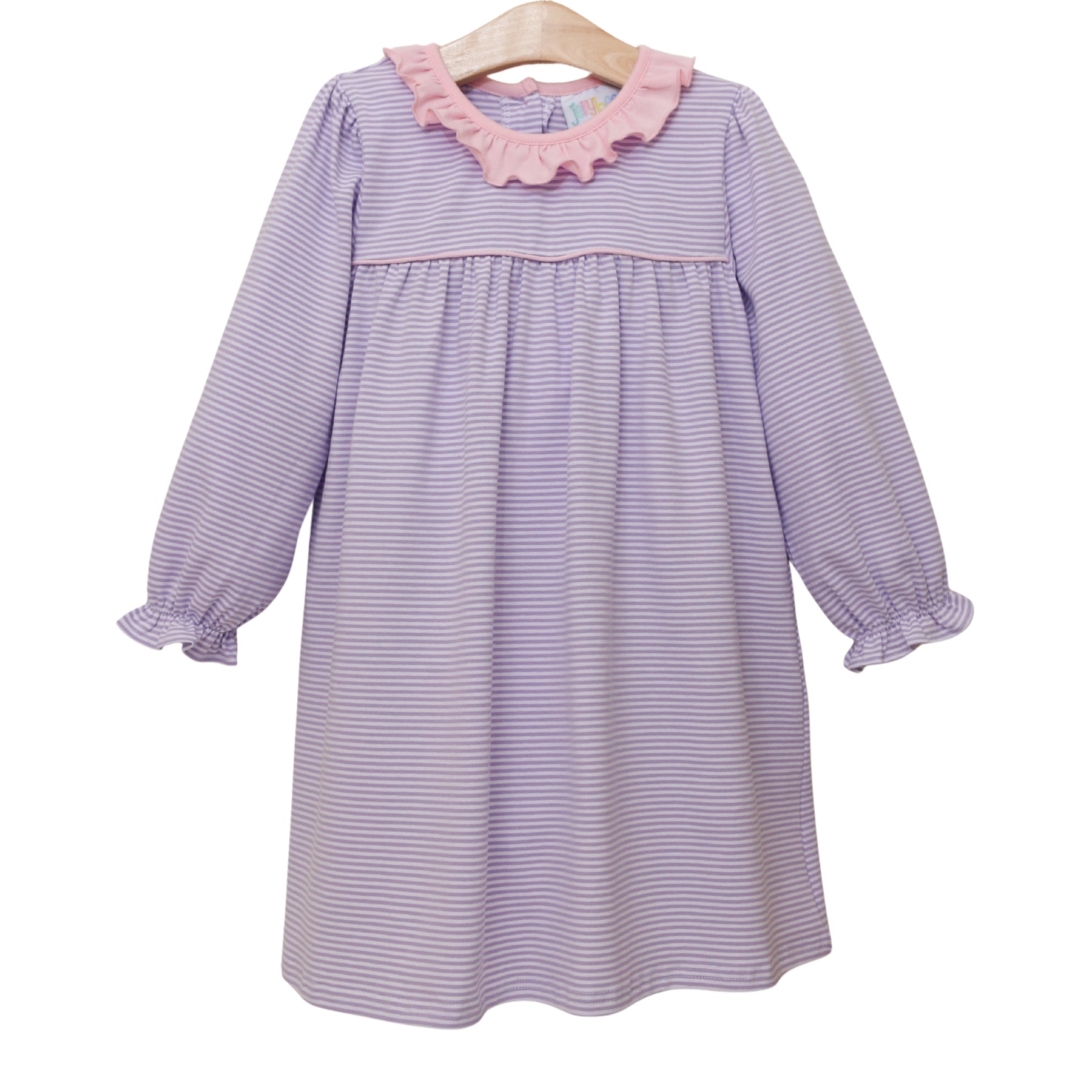 Audrey Dress- Lavender Stripe / Light Pink