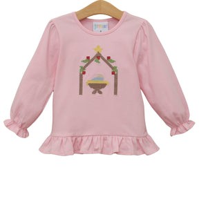Away In a Manger Ruffle Top