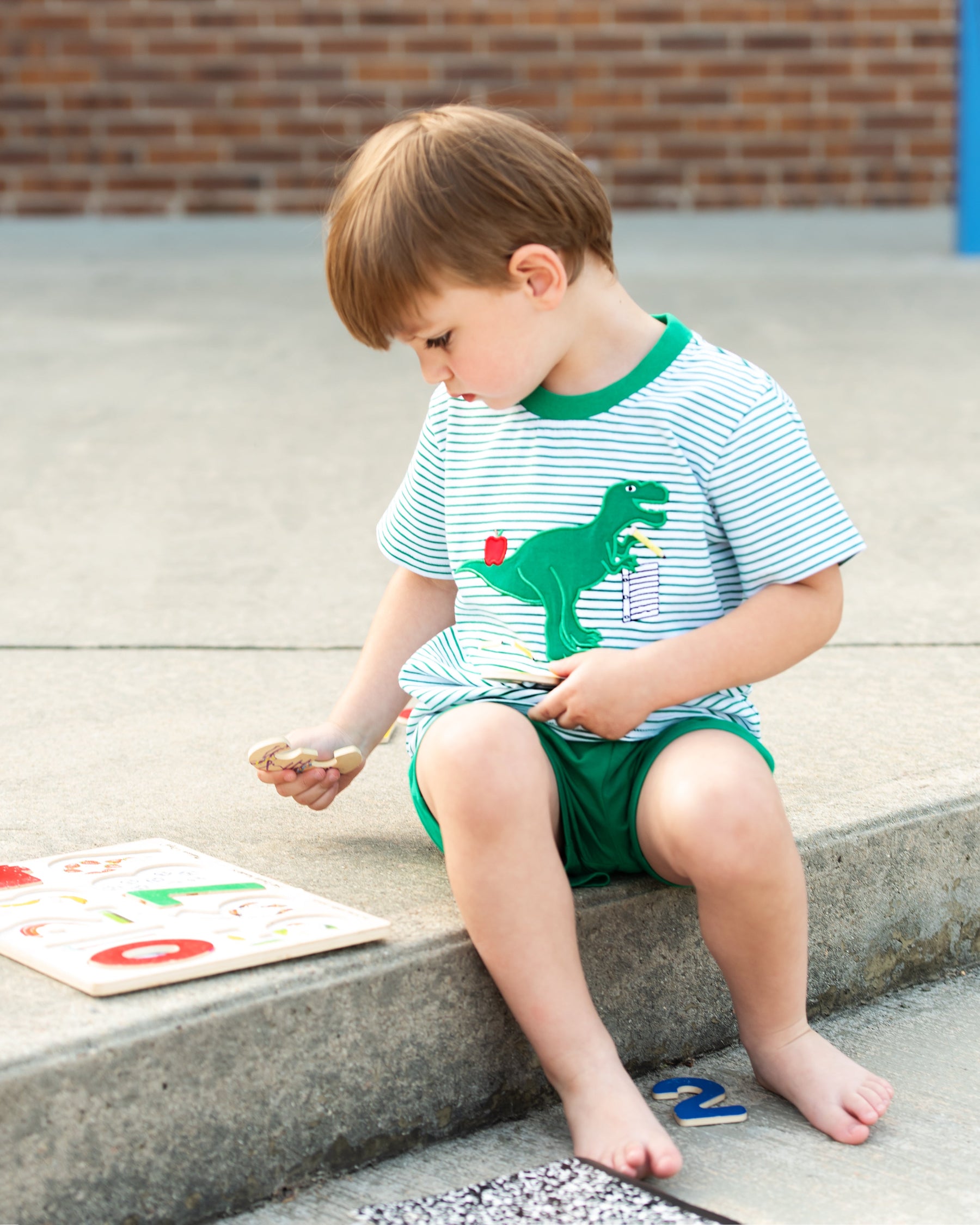 Back To School Dino Short Set
