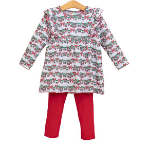 Bows & Baubles Christmas Flutter Pant Set