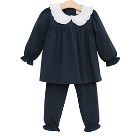 Catherine Bloomer Pant Set- Navy