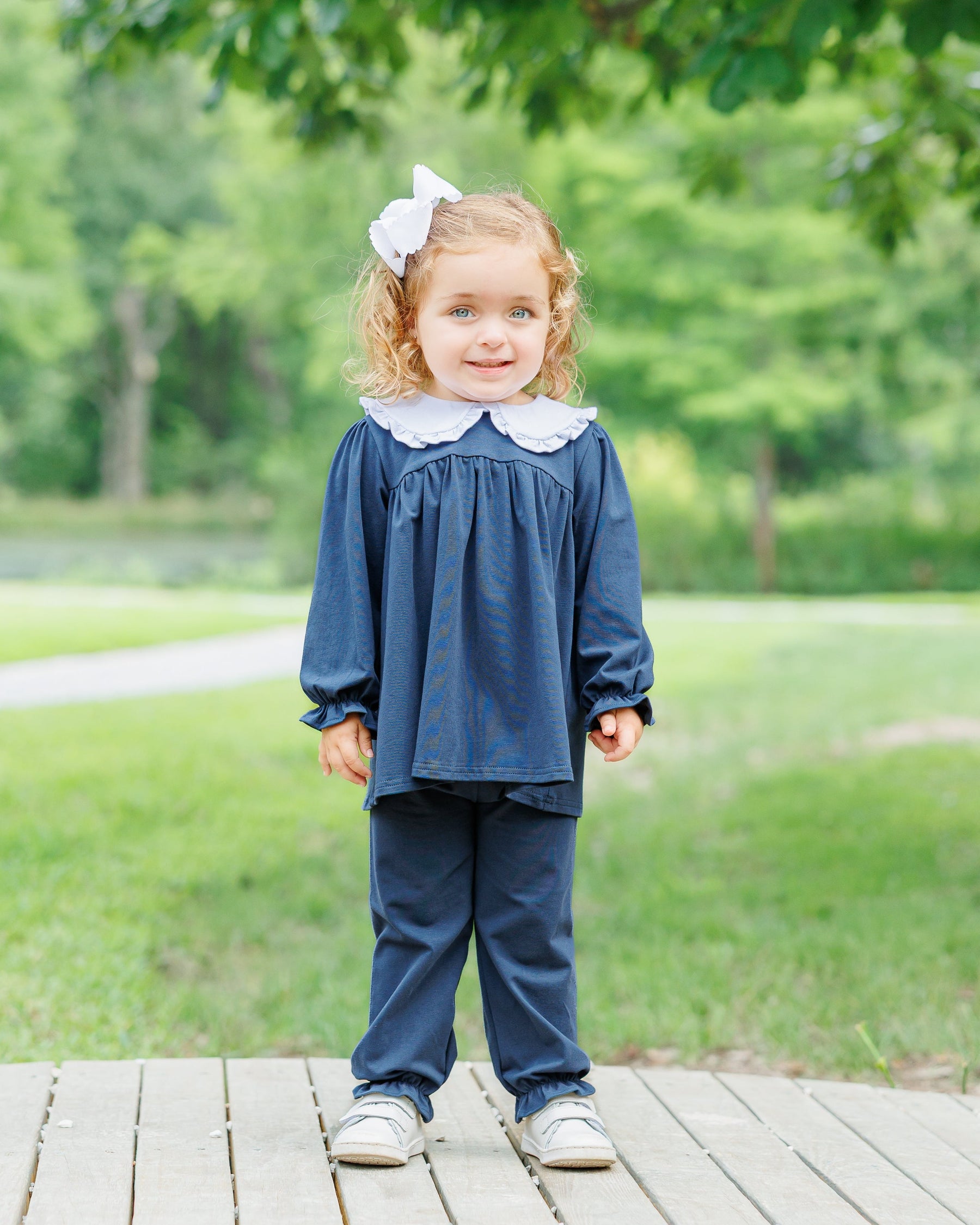 Catherine Bloomer Pant Set- Navy