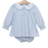 Catherine Diaper Set- Light Blue Windowpane