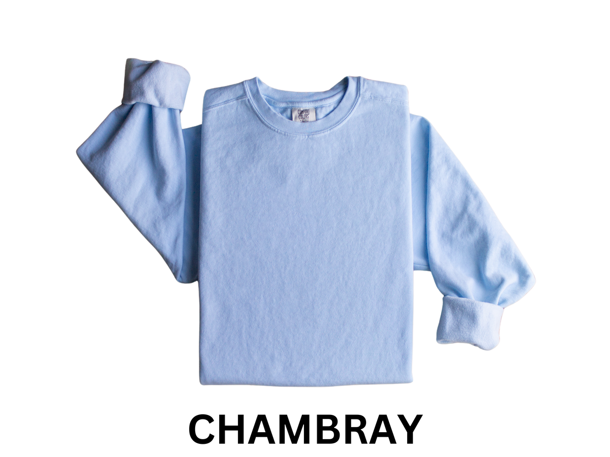 Keepsake Applique Comfort Colors Crewneck Sweatshirt