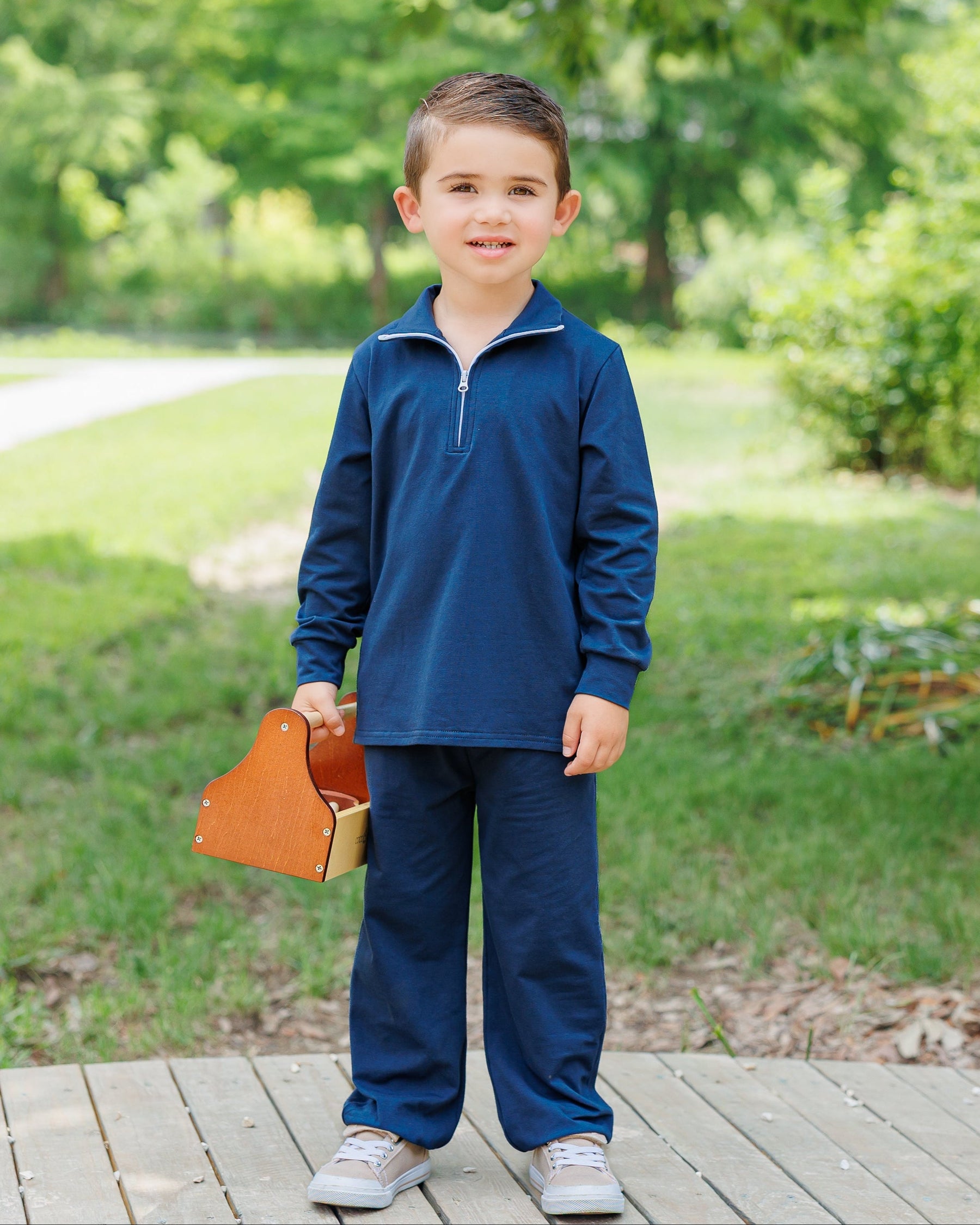 Evan Pullover Set- Navy