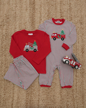 Festive Firetruck Pant Set