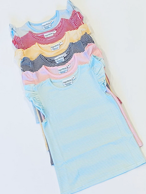 Knit Flutter Sleeve Girl's Shirt