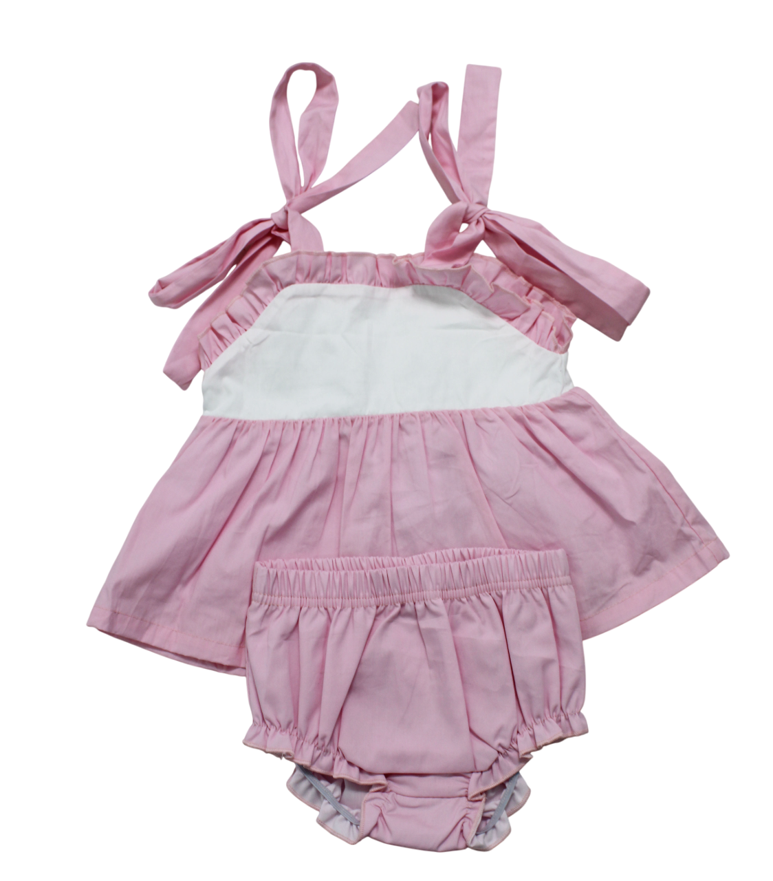 Hampton Pink Tie Top Diaper Set