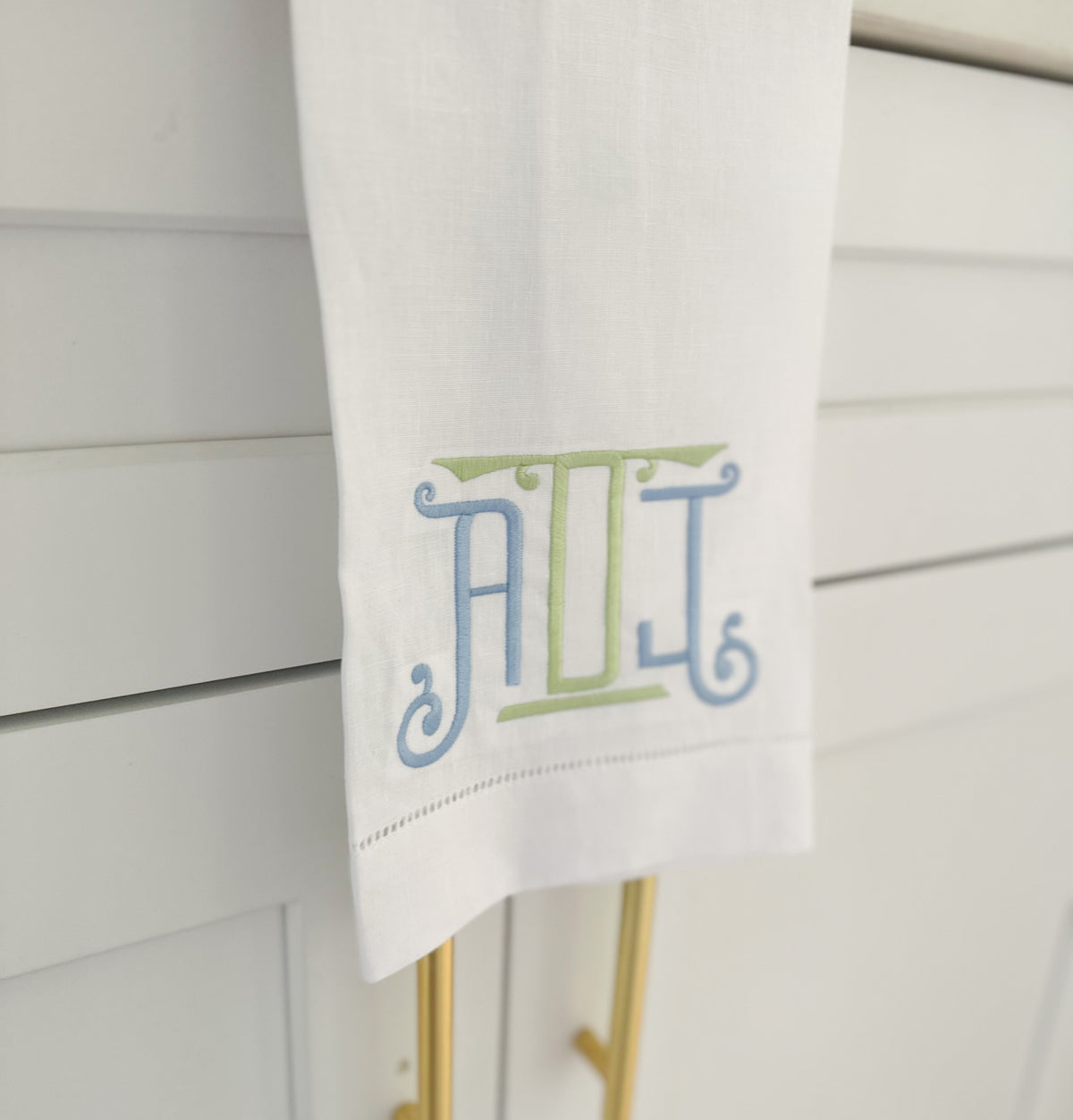 Roman Pillar Monogram Tea Towel