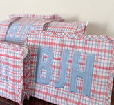 Large Roadie in Classic Plaid Red with Applique