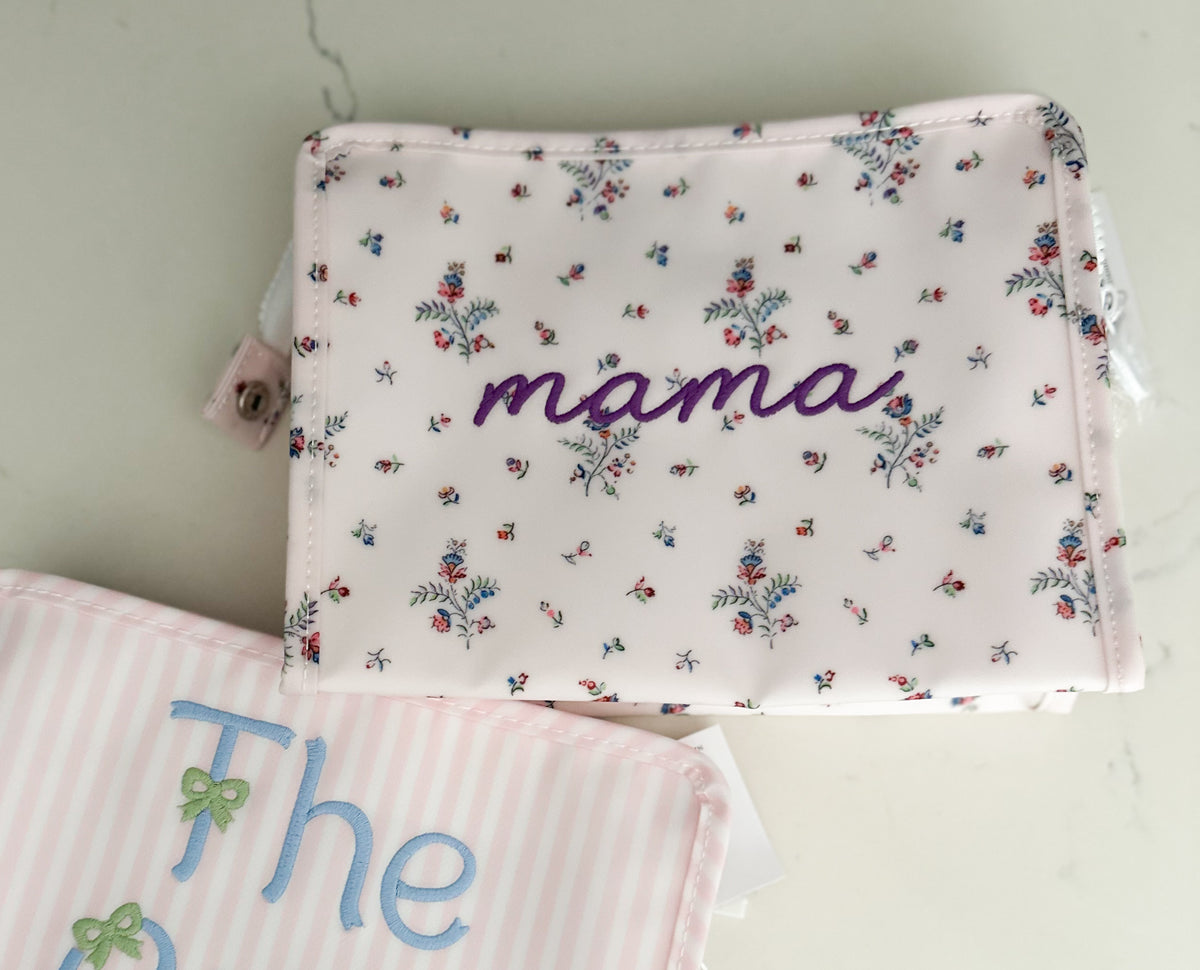 Mama Embroidered Medium Roadie in Fleurie