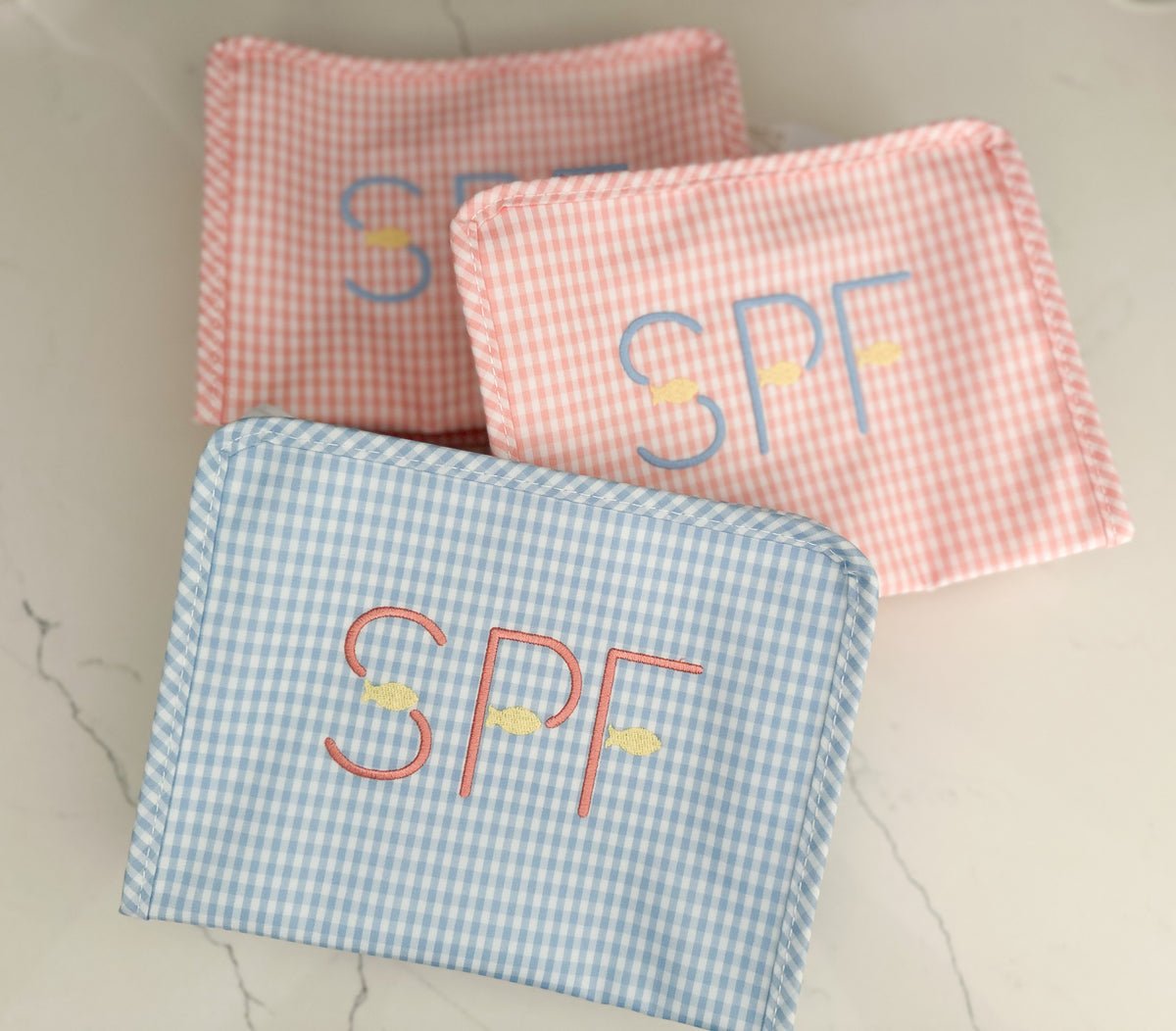 Gingham Mist “SPF” Embroidered Medium Roadie