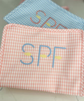 Taffy Gingham “SPF” Embroidered Medium Roadie