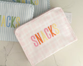 Pink Pimlico Plaid “Snacks” Embroidery- Medium Roadie