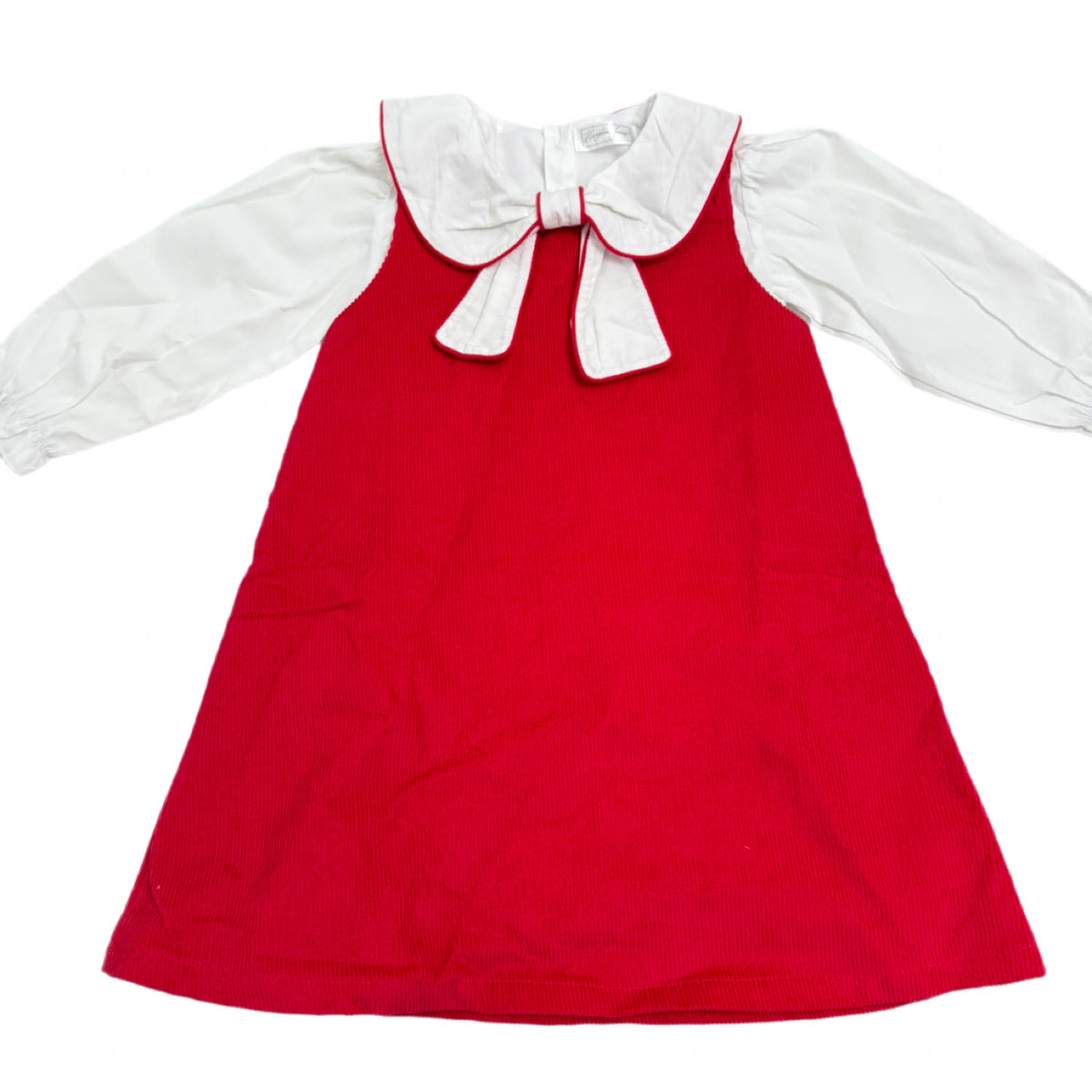 Girl's Red Corduroy Dress (Two Pieces)