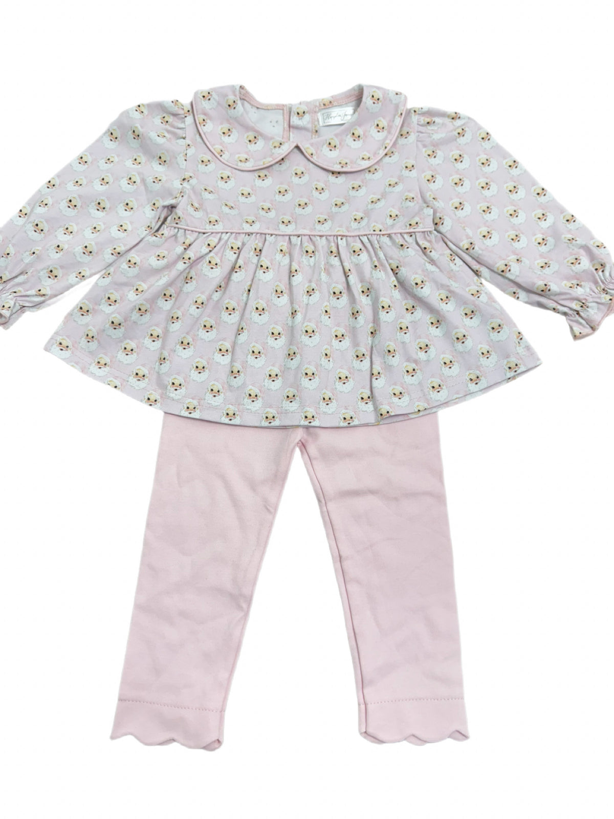 Pink Santa Scallop Pant Set