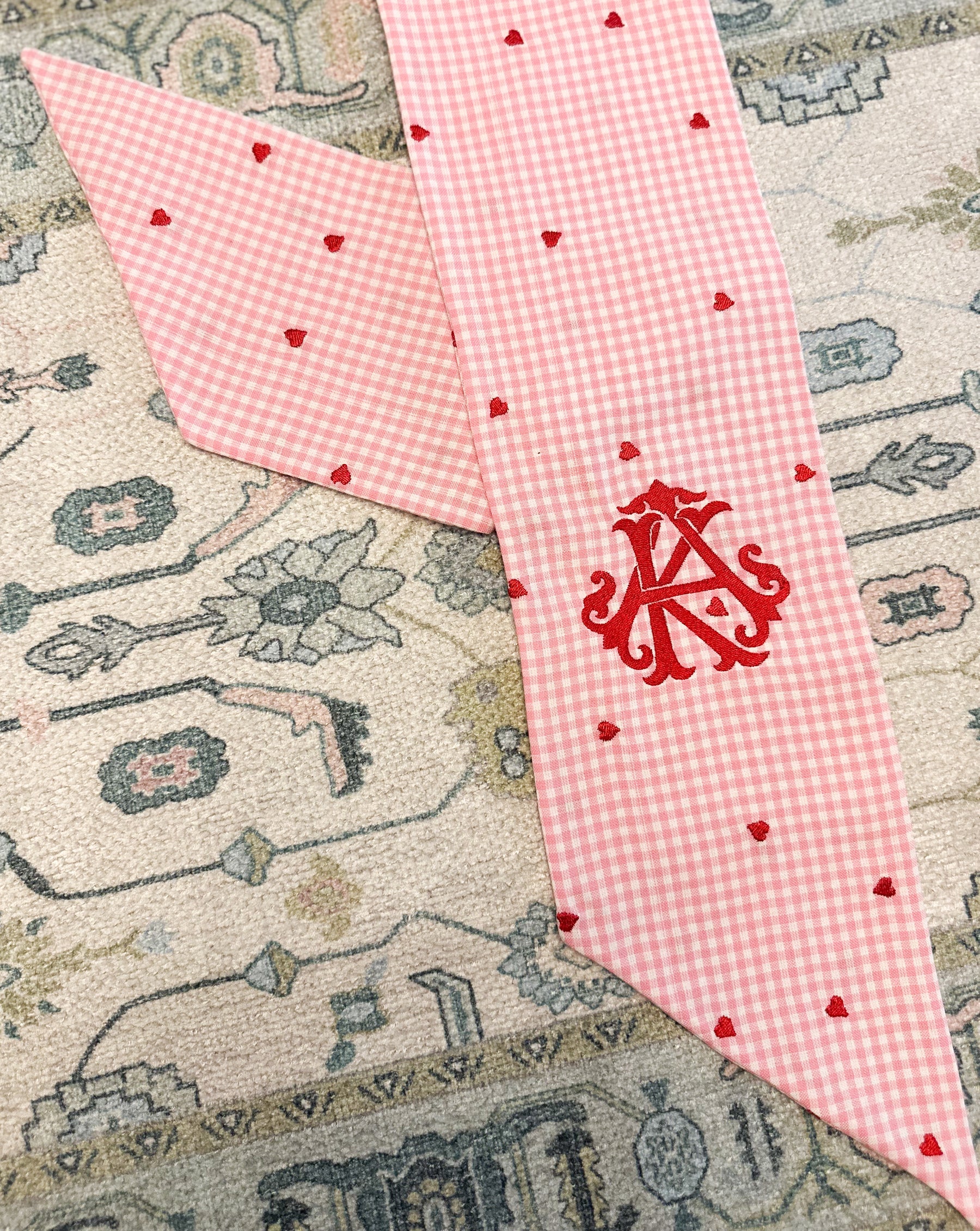 Heart Embroidered Wreath Sash