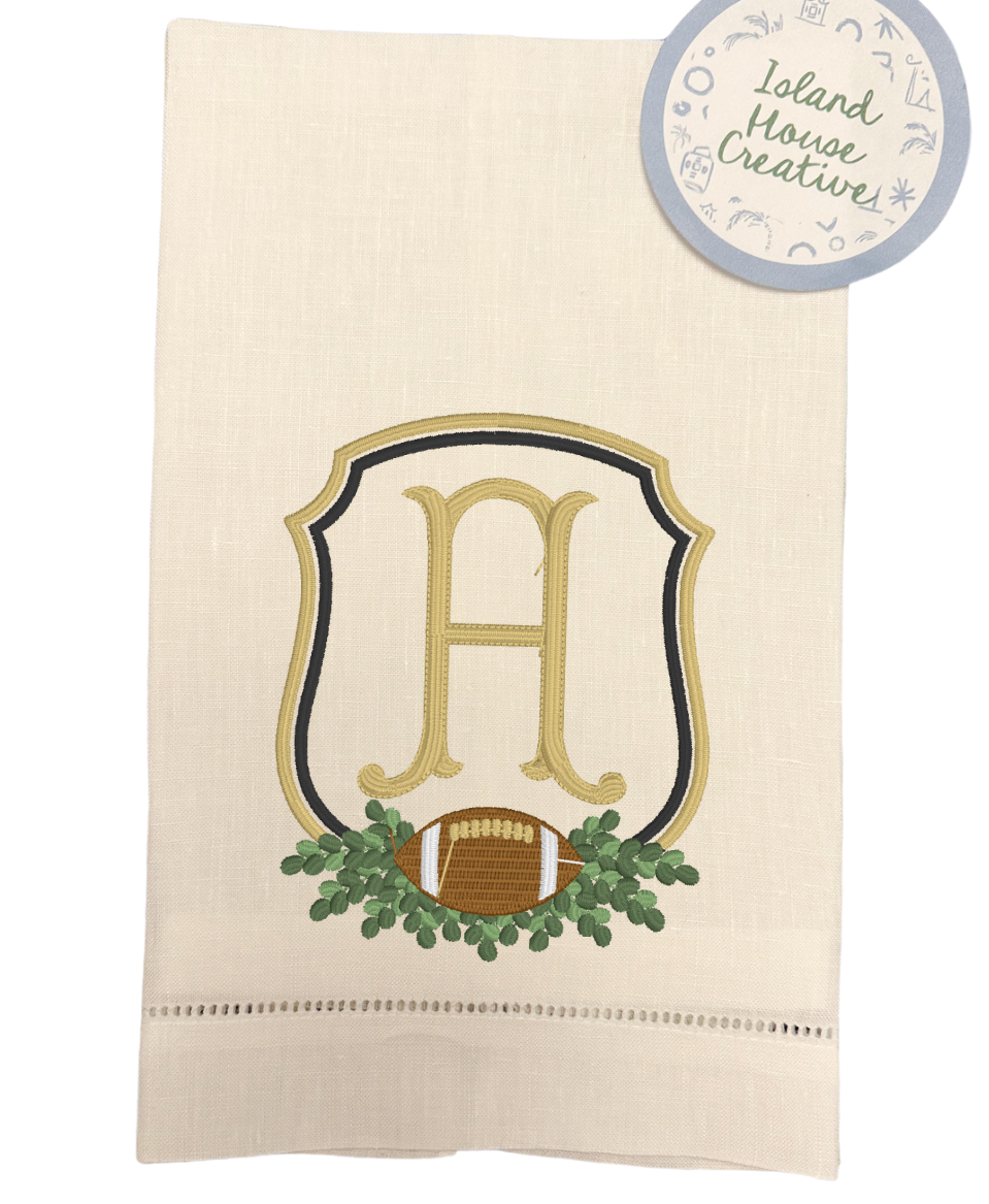 Football Crest Tea Towel (Customize Colors)