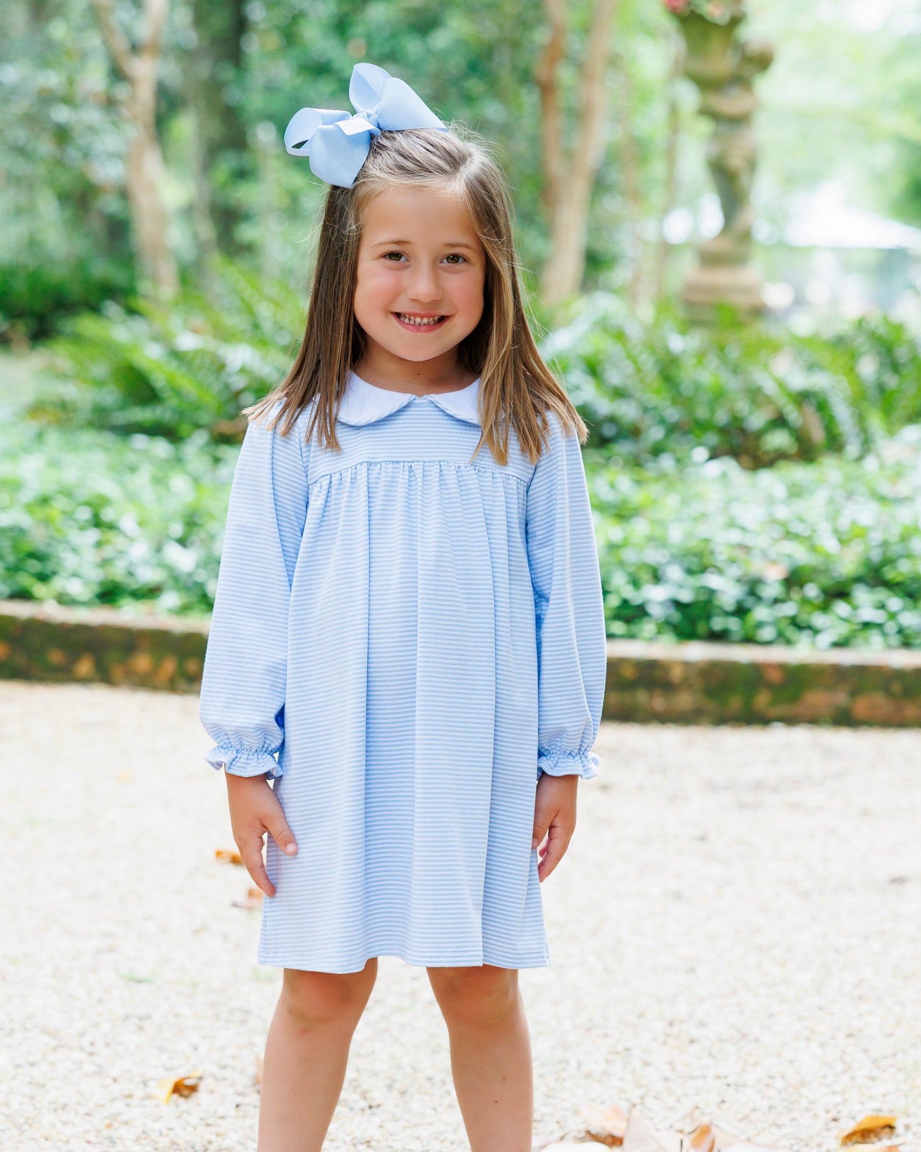 Lottie Dress- Light Blue Stripe