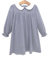 Lottie Dress- Navy Stripe