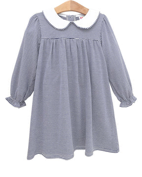 Lottie Dress- Navy Stripe