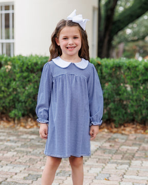 Lottie Dress- Navy Stripe
