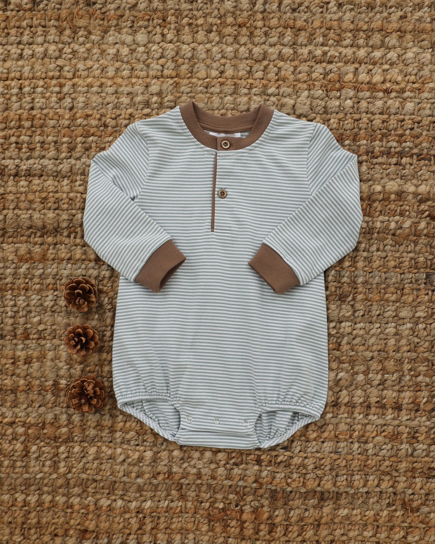 Nathan Bubble- Dusty Sage Stripe / Light Brown