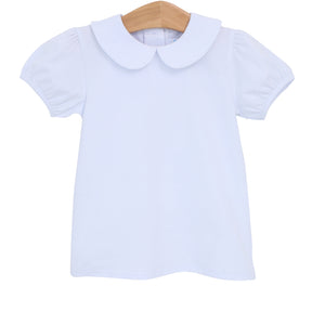 Peter Pan Collar Top: Navy & White