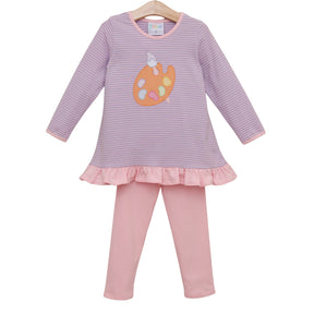 Pretty Painted Ruffle Pant Set